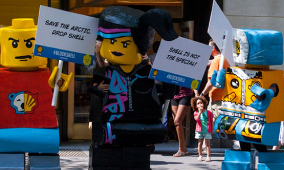 Life Size LEGO Figurines Descend on NYC to Save the Arctic