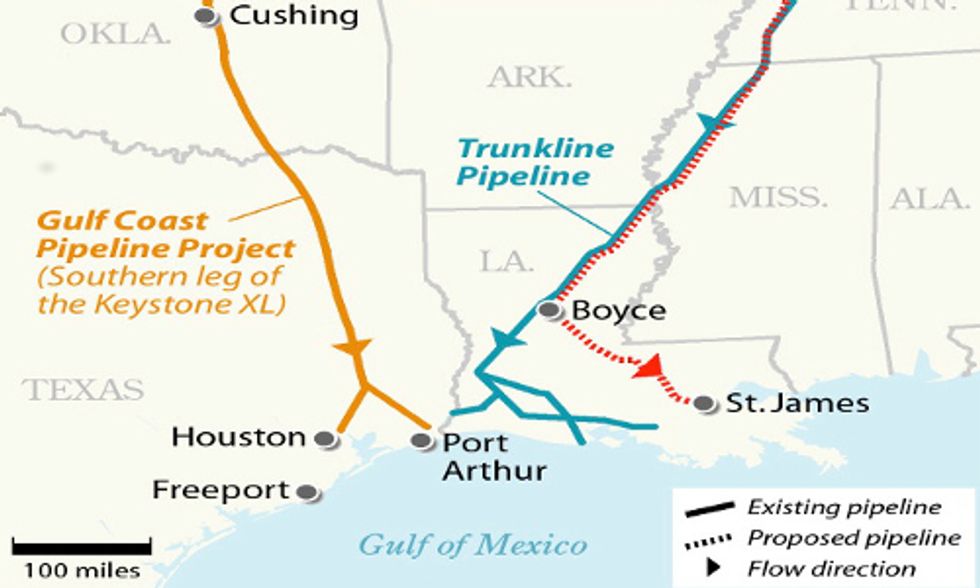 TransCanada's Keystone Pipeline's Southern Leg to Begin Transporting Oil to U.S. Gulf Coast