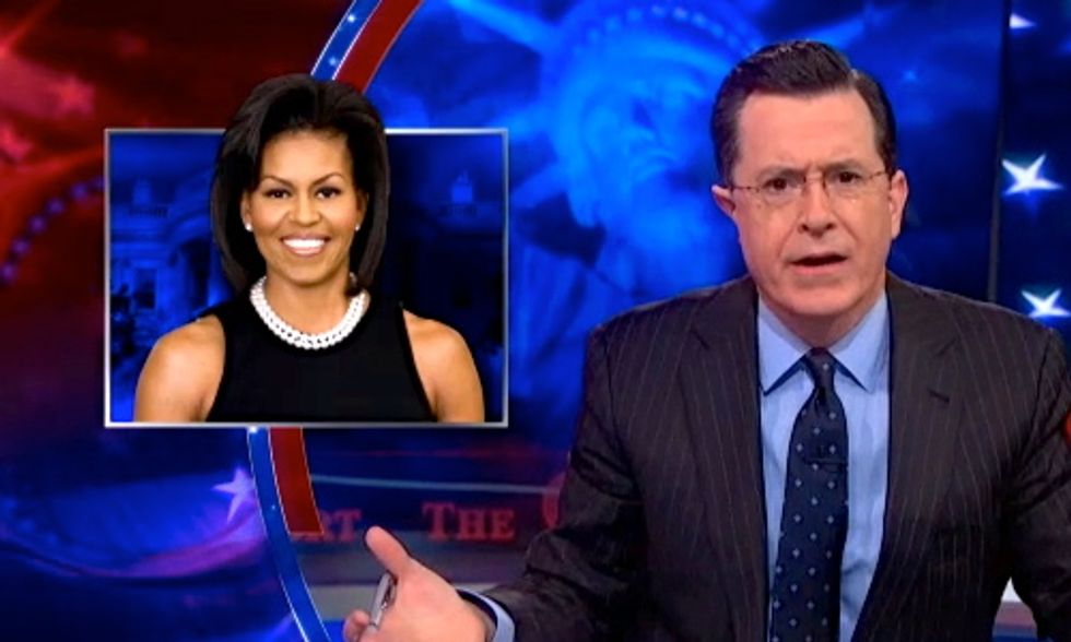 Colbert Roasts Michelle Obama's 'Let's Move!' Campaign as Child Obesity Plummets