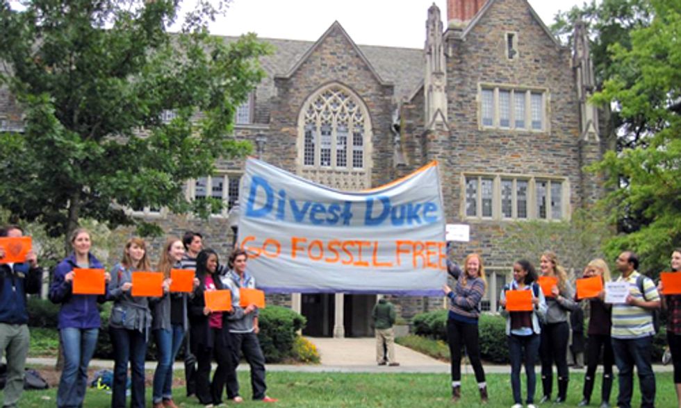 Divest Duke Urges University to Phase Out Investment in Fossil Fuels
