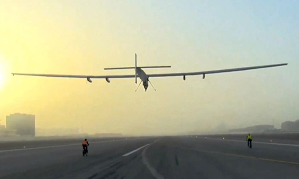 Solar-Powered Plane Takes Off for Historic Round-the-World Trip