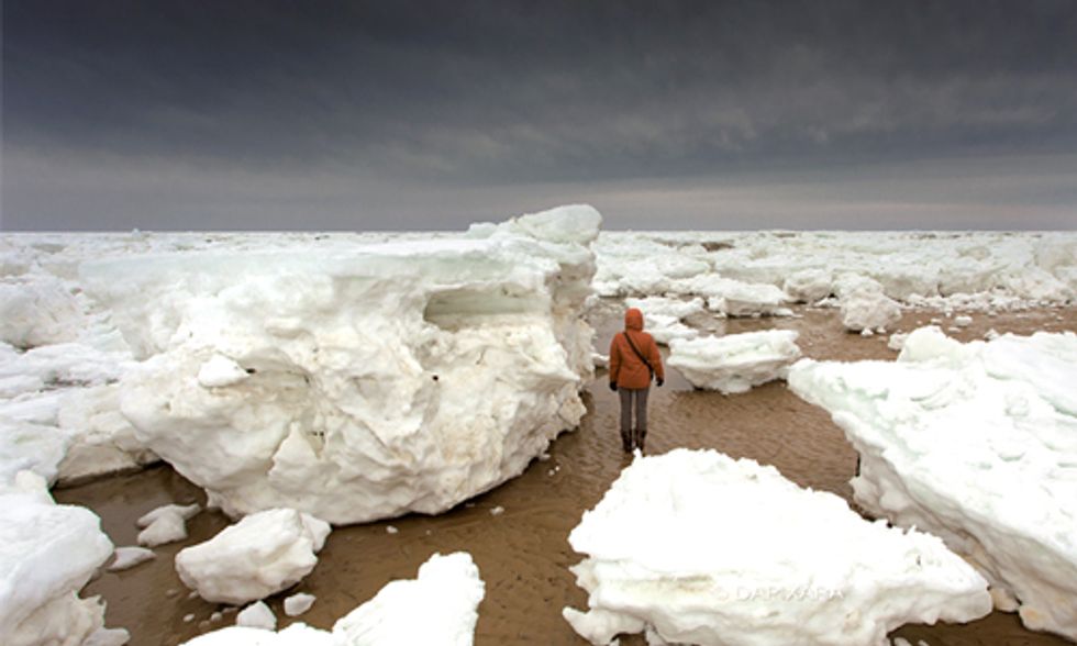 Remarkable Images Show Gigantic Ice Chunks Washed Up on the Shores of Cape Cod