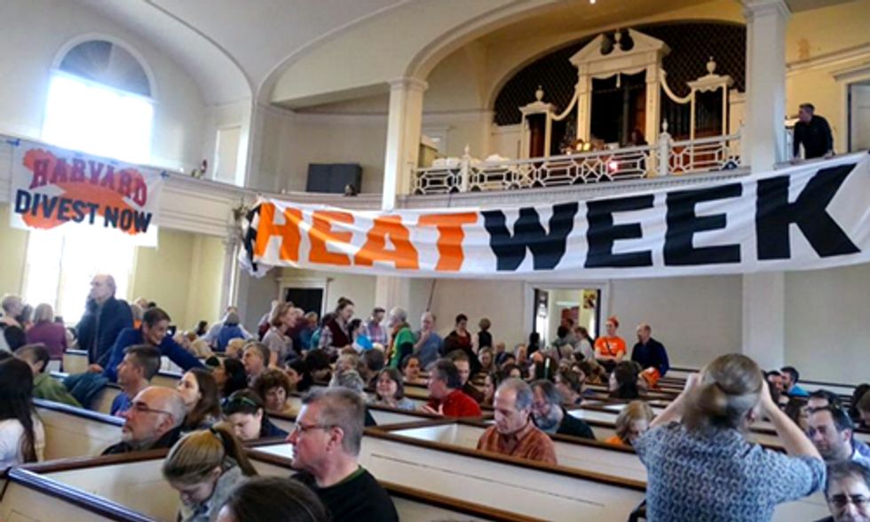 200 Protesters Block Building Entrance to Kick Off Harvard 'Heat Week' Demanding Divestment from Fossil Fuels