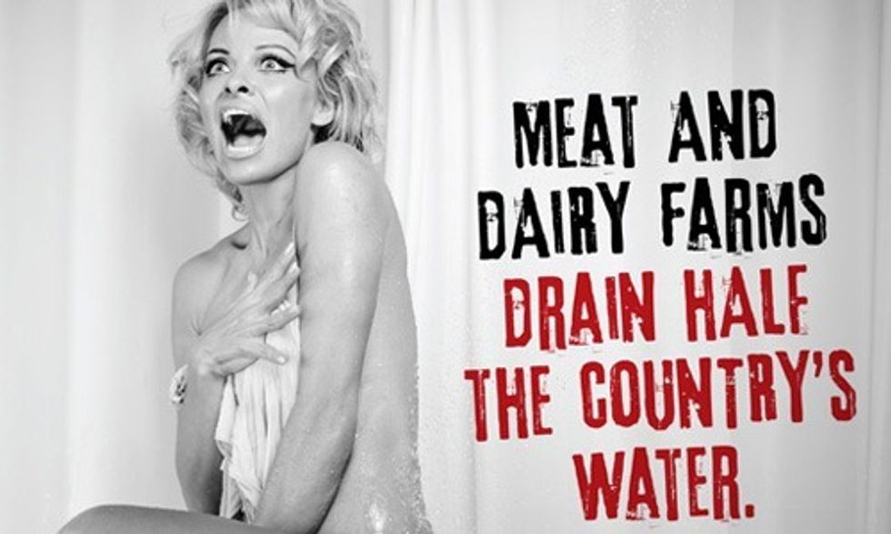 Pamela Anderson Strips Down to Target Number One Cause of Epic Drought