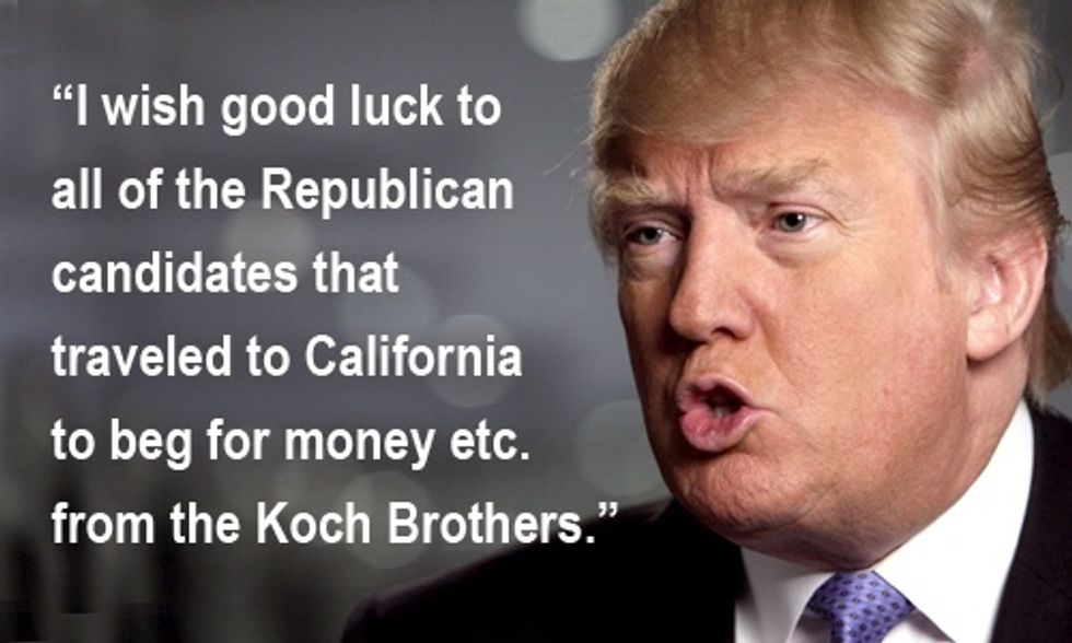 Donald Trump Blasts GOP Rivals at Koch Summit as ‘Puppets’