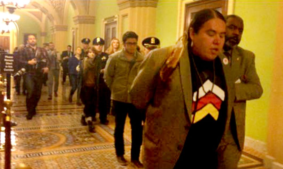 Native Americans Arrested Following Keystone XL Pipeline Vote