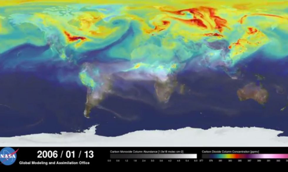 Stunning NASA Video Illustrates a Year's Worth of Global Carbon Emissions