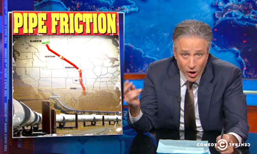 Jon Stewart Rips Sen. Landrieu for Hail Mary Attempt to Pass Keystone Pipeline