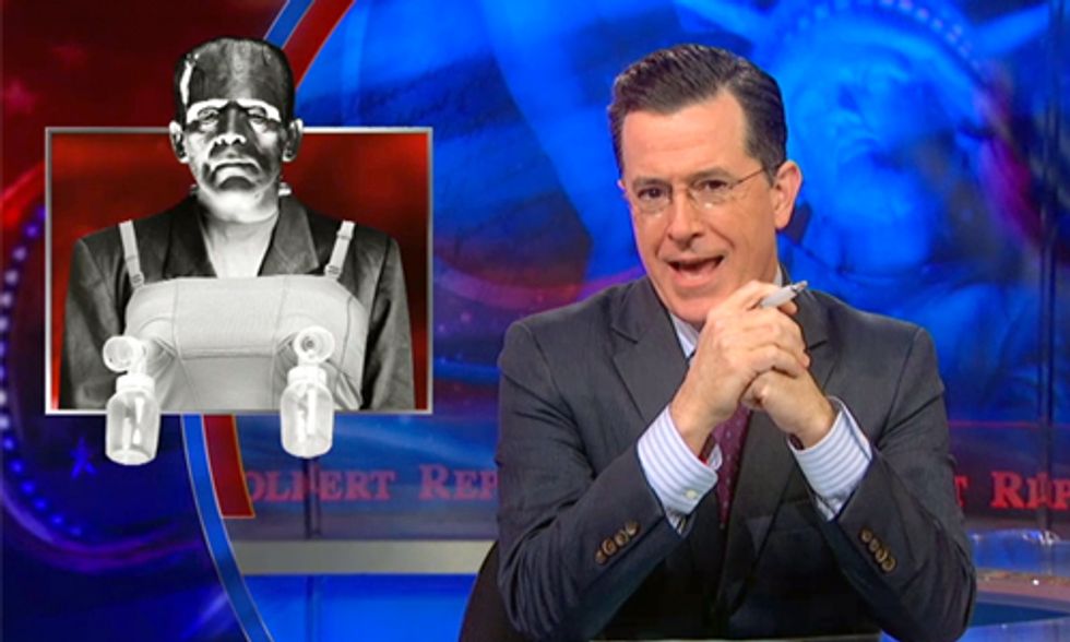 Watch Colbert Make Fun of Frankenstein Milk