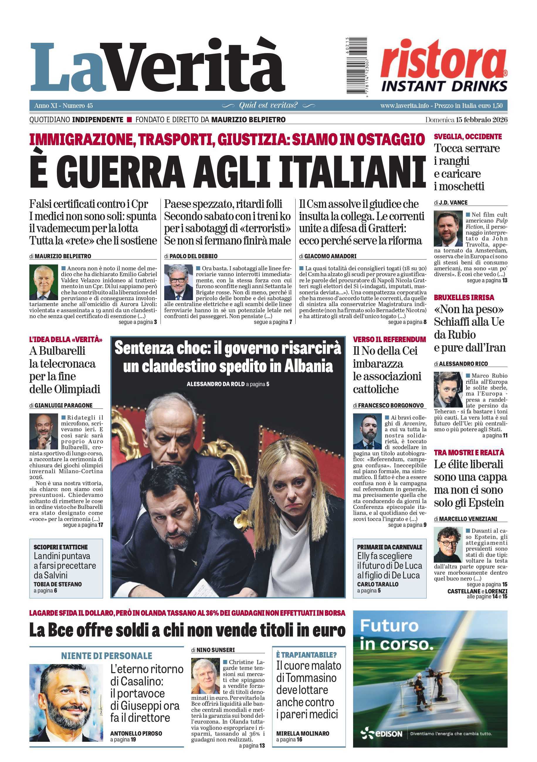 Oggi in edicola