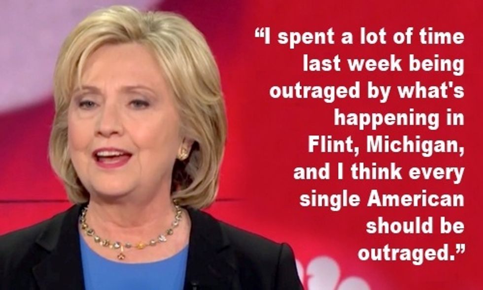 Hillary Clinton Demands Action on Flint Water Crisis at #DemDebate