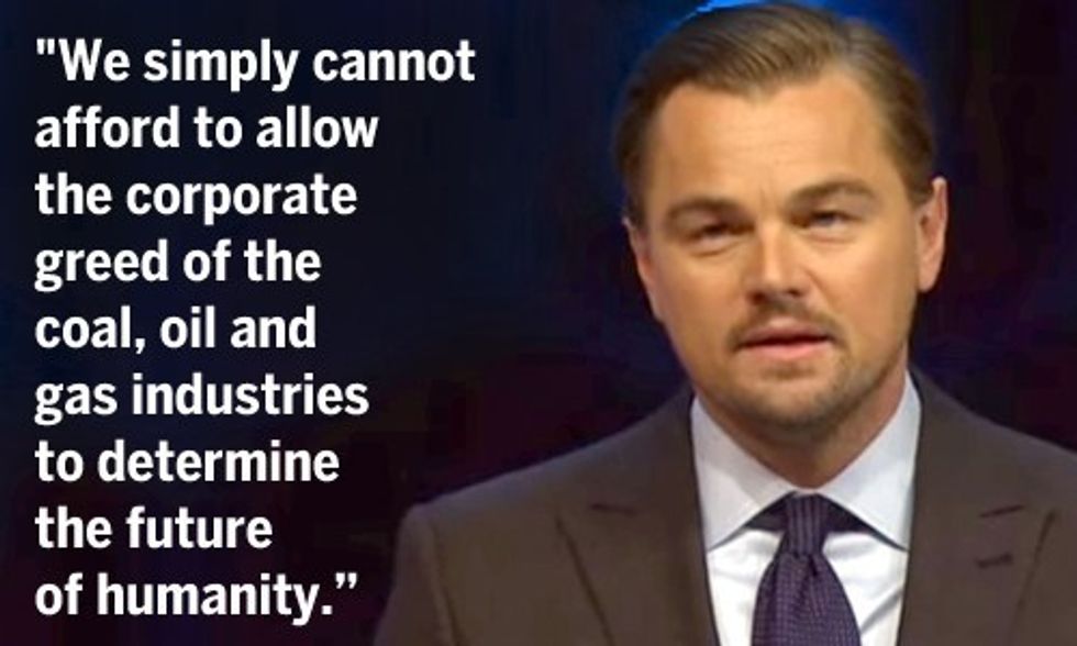 Leonardo DiCaprio: 'Enough Is Enough' Corporate Greed Must Stop