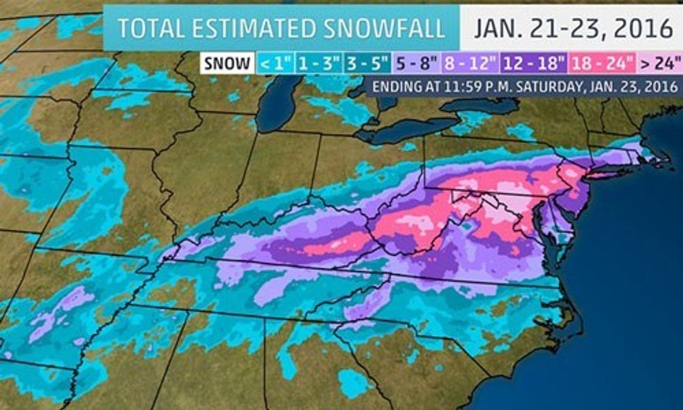 Record-Breaking Snowfall Dumps on East Coast