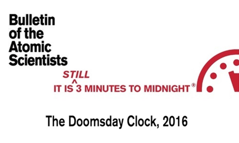 Doomsday Clock Stays at Three Minutes to Midnight: At the 'Brink' of Man-Made Apocalypse