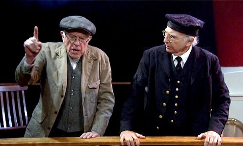 Watch Larry David and Bernie Sanders 'Bern It Up' on Saturday Night Live