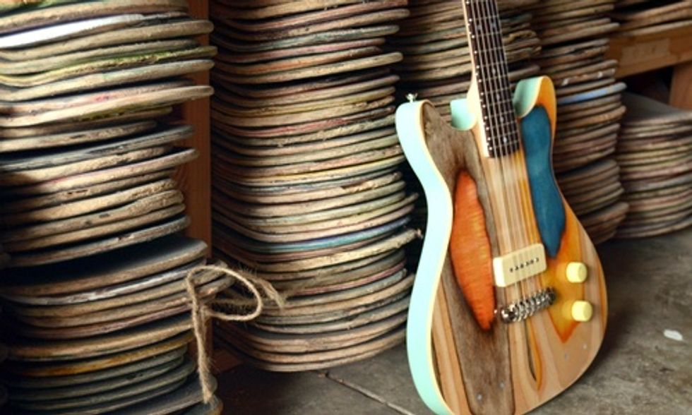Artist Turns Old Skateboards Into Beautiful New Guitars