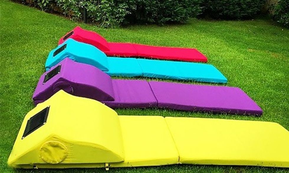 Solar-Powered Beach Mat Charges Your Phone and Chills Your Beverages