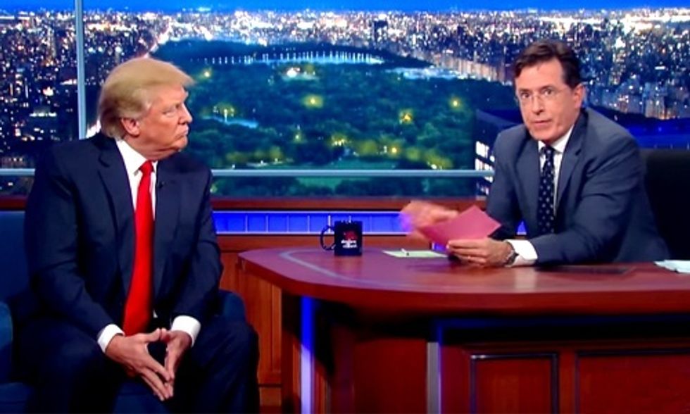 Watch Stephen Colbert Apologize To Donald Trump