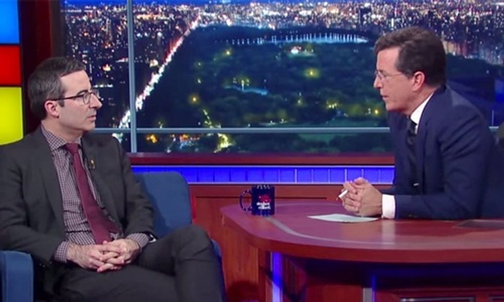 John Oliver to Stephen Colbert: I Couldn't Care Less About Donald Trump