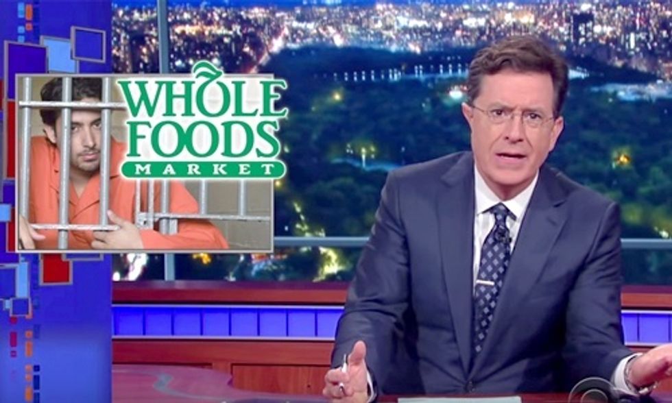 Watch Colbert Mock 'Cage-Free' Whole Foods for Getting Caught Using Prison Labor