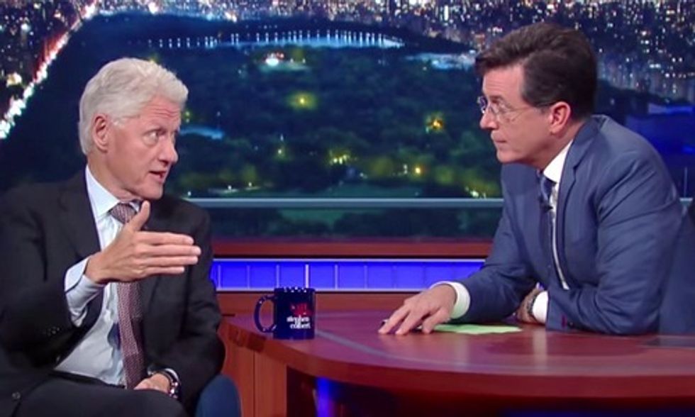 Bill Clinton Explains Bernie Sanders' and Donald Trump's Popularity on Colbert's Late Show