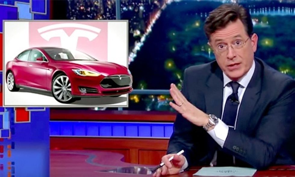 Colbert: I Woke Up Yesterday Morning and My Tesla Could Drive Itself