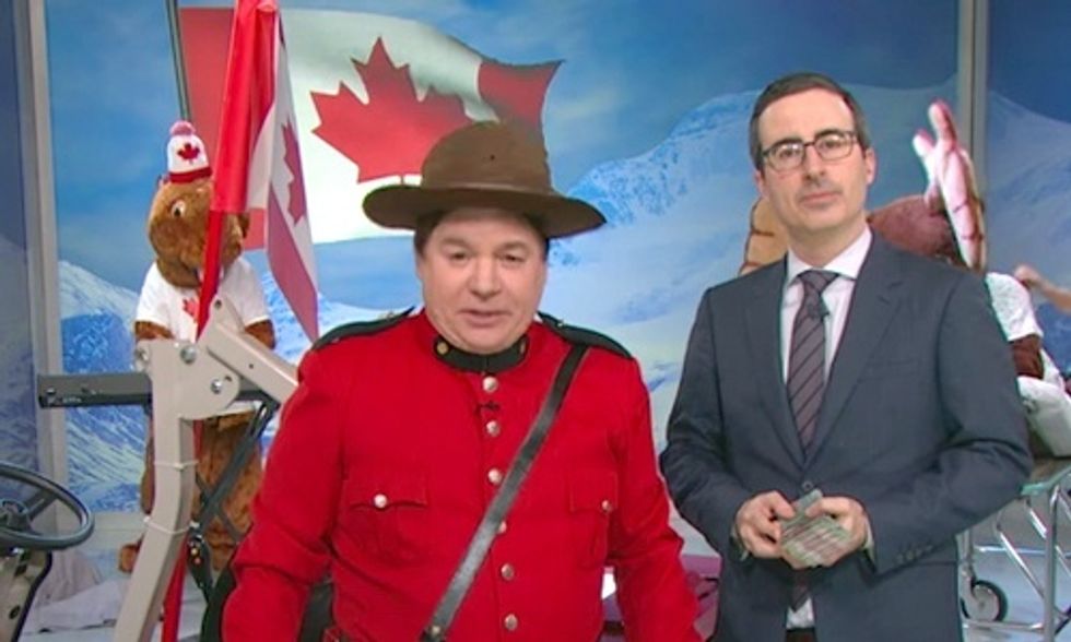 John Oliver and Mike Meyers: 'Do Not Vote for Stephen Harper'