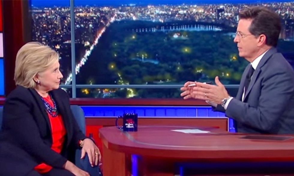 Hillary Clinton to Colbert: Yes, I Would Let the Big Banks Fail