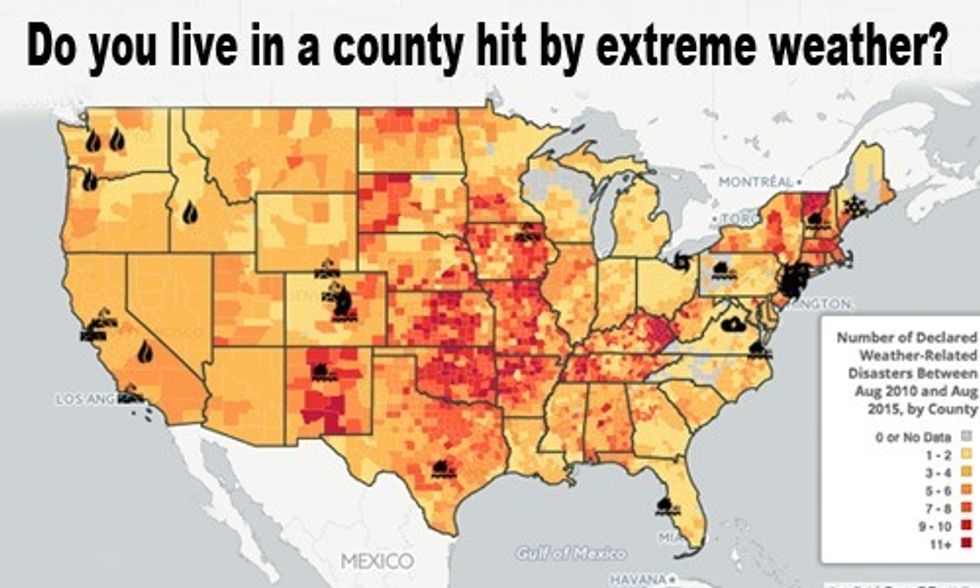 Interactive Map Shows 96% of Americans Live in Counties Hit by Extreme Weather