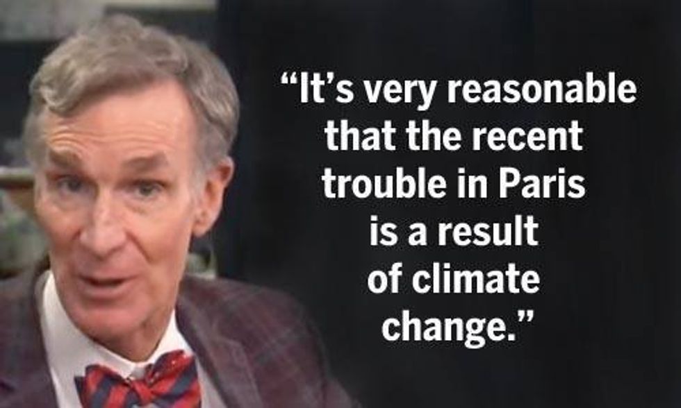Bill Nye: Paris Terrorist Attacks Linked to Climate Change