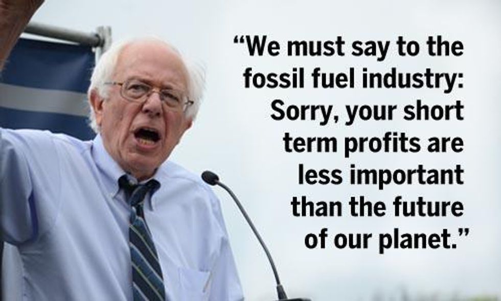 Bernie Sanders Unveils 'People Before Polluters' Climate Plan