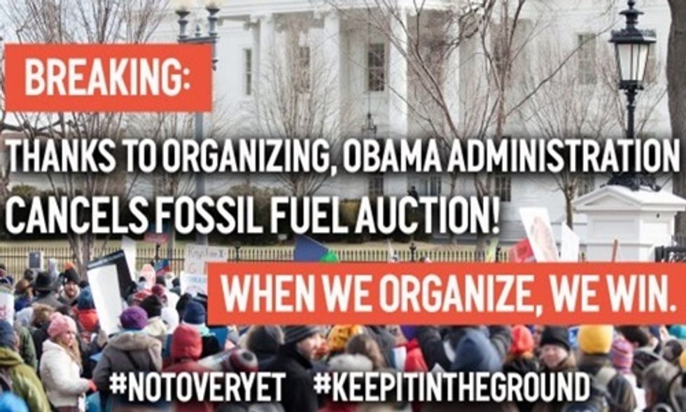 Obama Administration Cancels Major Fossil Fuel Auction as Pressure Mounts From Climate Movement