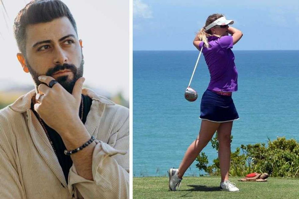 A man tried to fix a female golfer's swing. He didn't know she was a PGA pro.