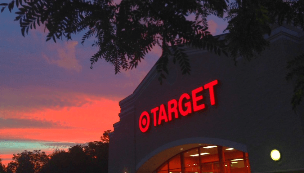 target, retial store, big box retail, target sign, target at night