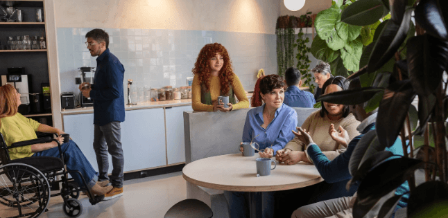 office, office kitchen, office fridge, workers, employees