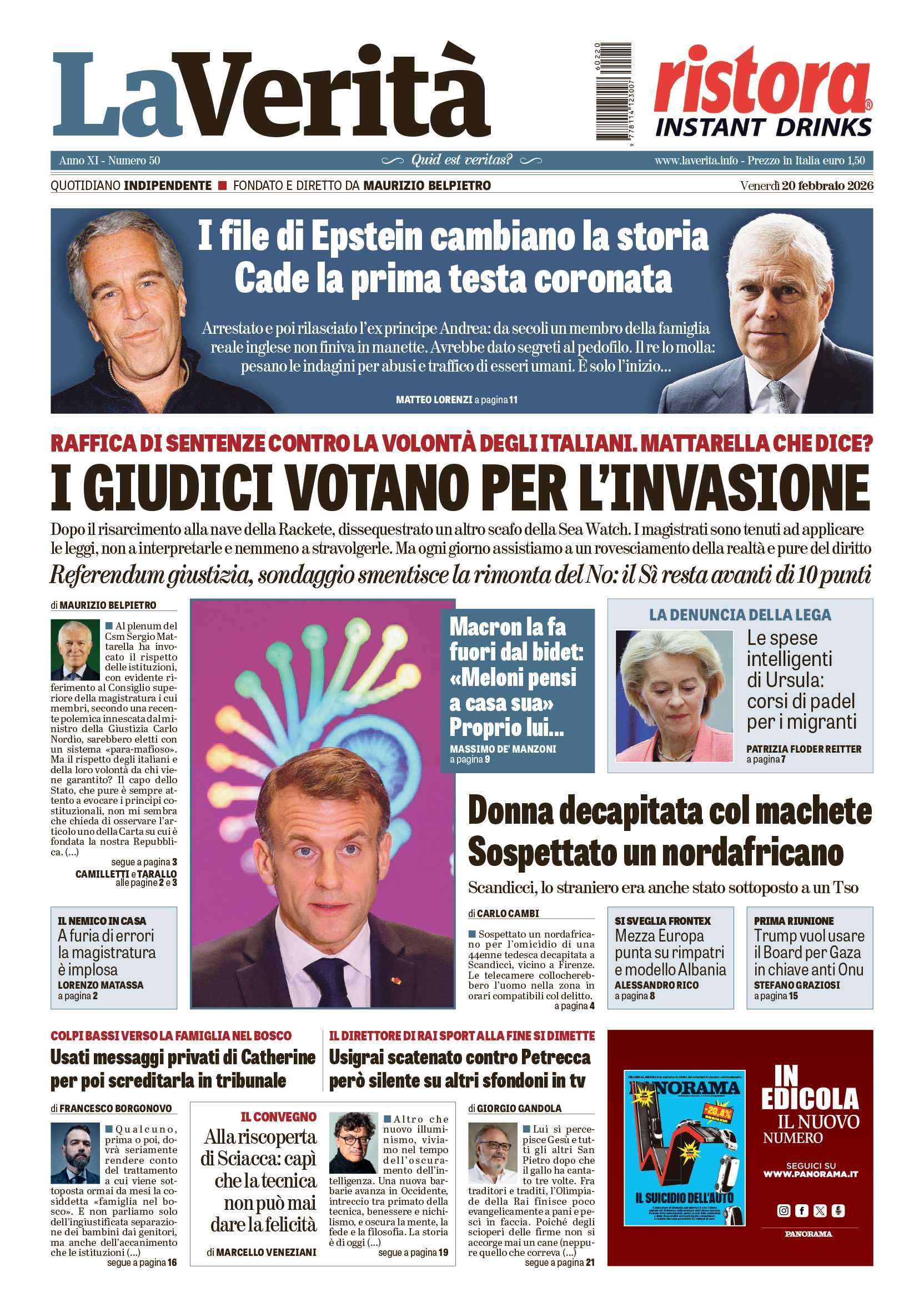 Oggi in edicola