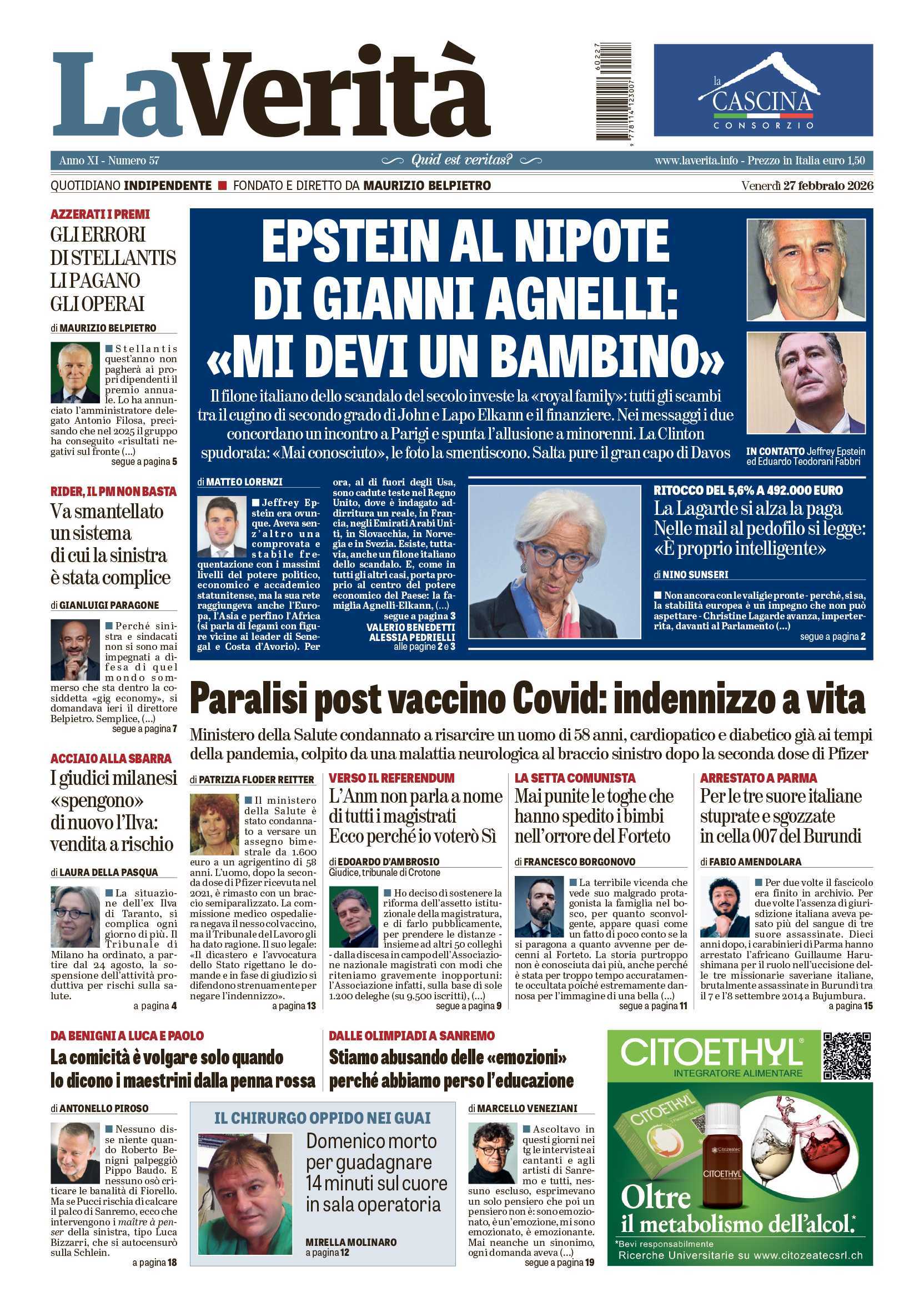 Oggi in edicola