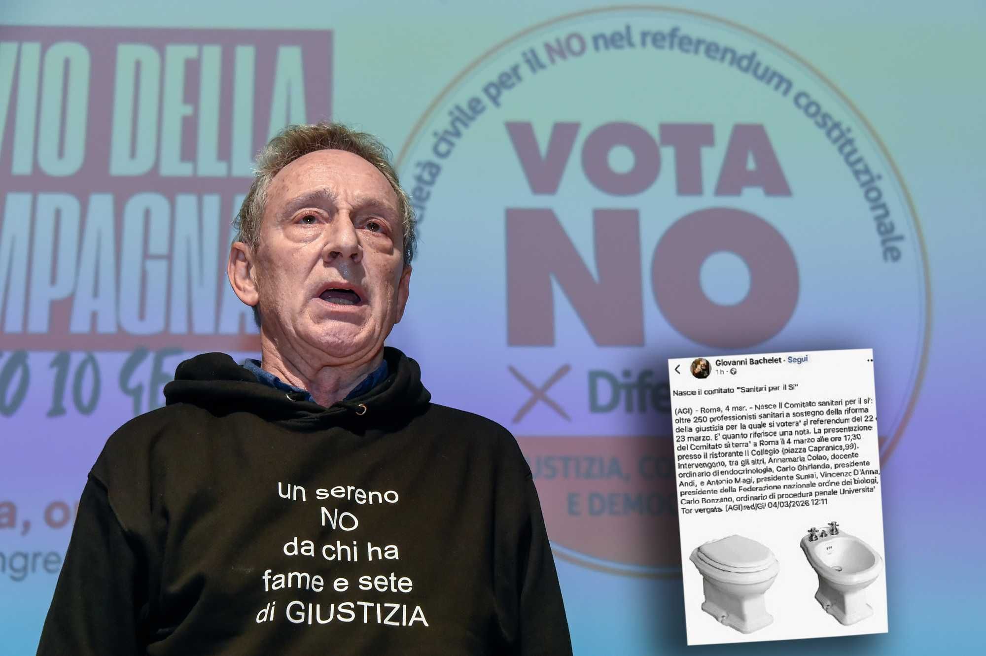 Il leader del fronte antiriforma dà dei cessi ai «sanitari per il Sì»