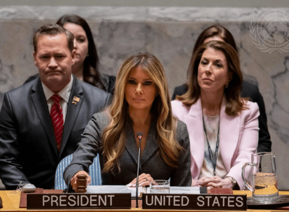 At United Nations, Melania Trolls The World Her Husband Set On Fire