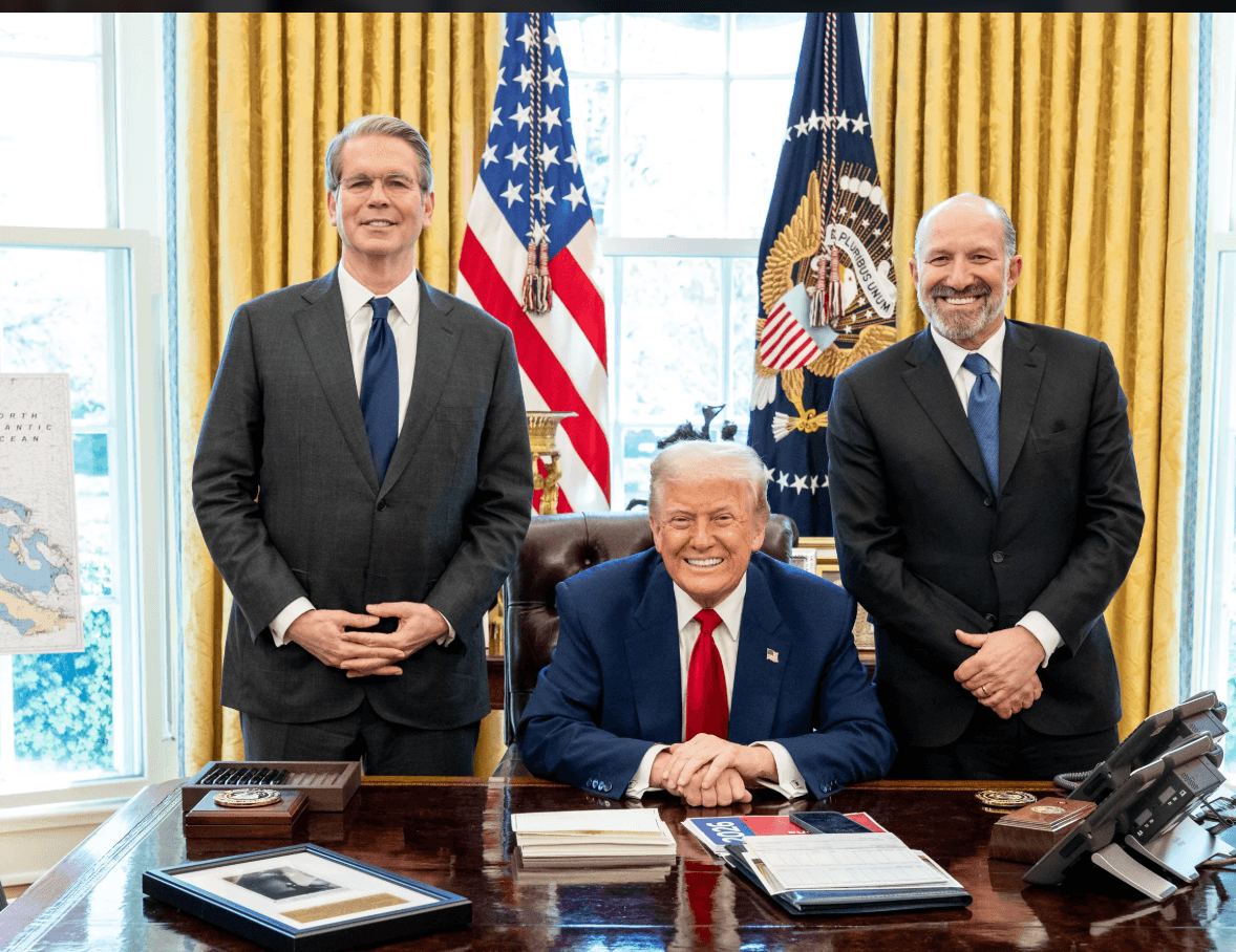 Bessent and Lutnick with Trump in Oval Office