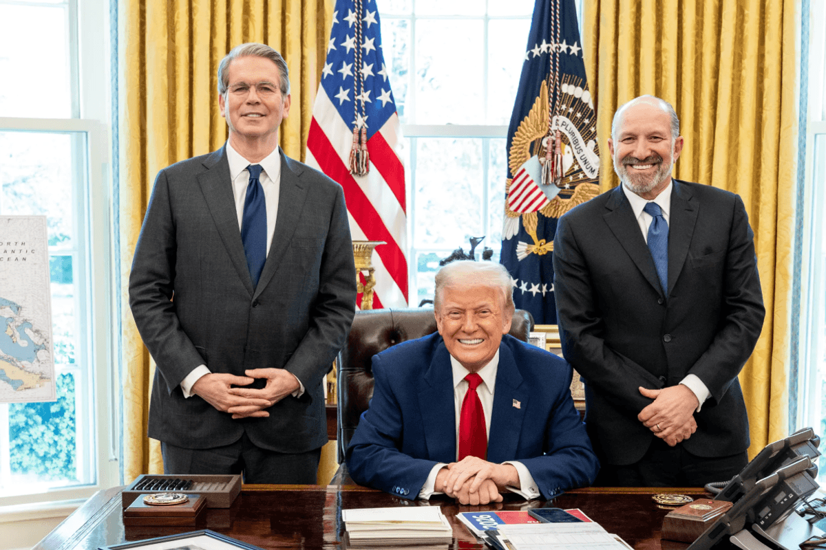 Bessent and Lutnick with Trump in Oval Office