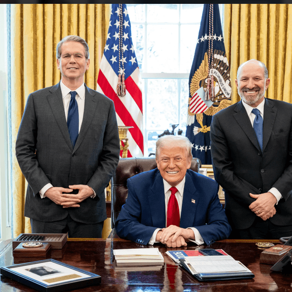 Bessent and Lutnick with Trump in Oval Office