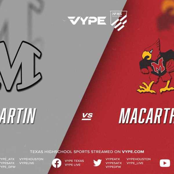 2:30PM | NFHS - 6A D1 Girls Soccer Bi-district: Arlington Martin vs. Irving MacArthur