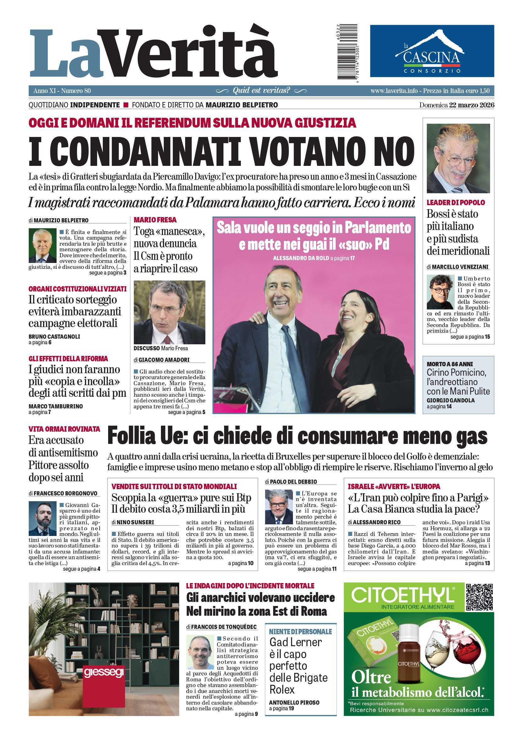 Oggi in edicola