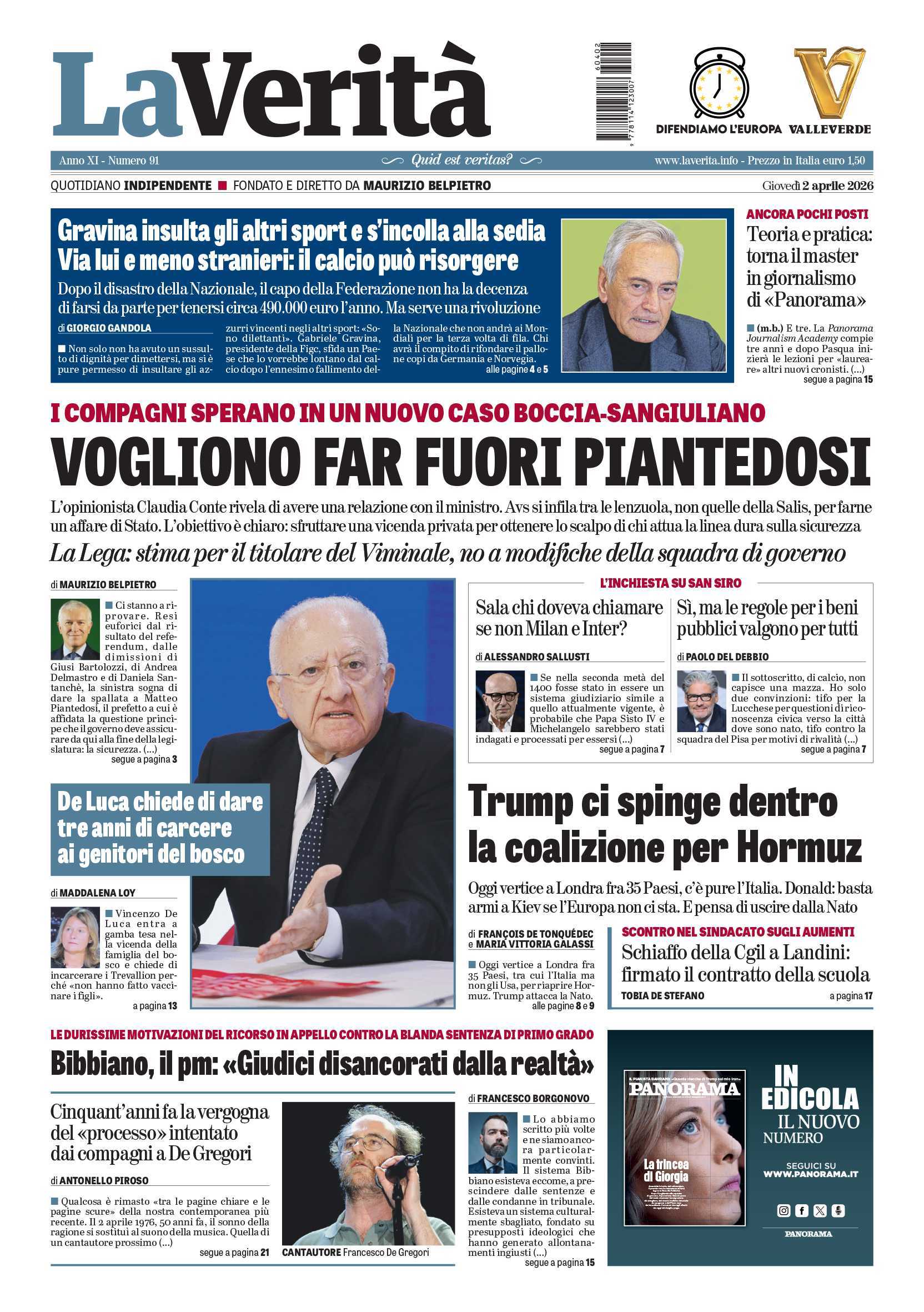 Oggi in edicola