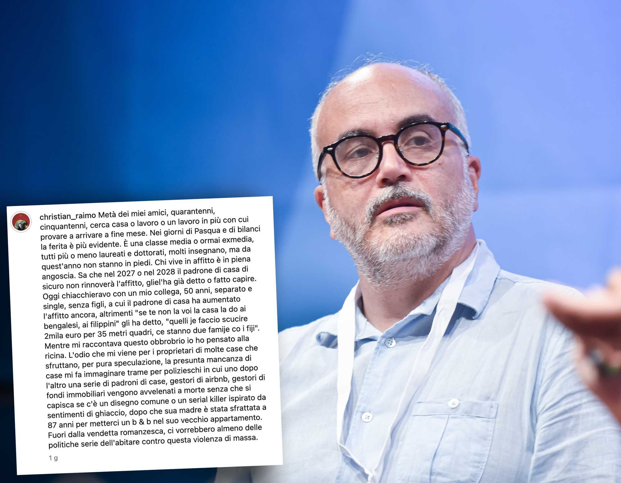 Il compagno Raimo e il caro affitti: «Avvelenare i proprietari di case»
