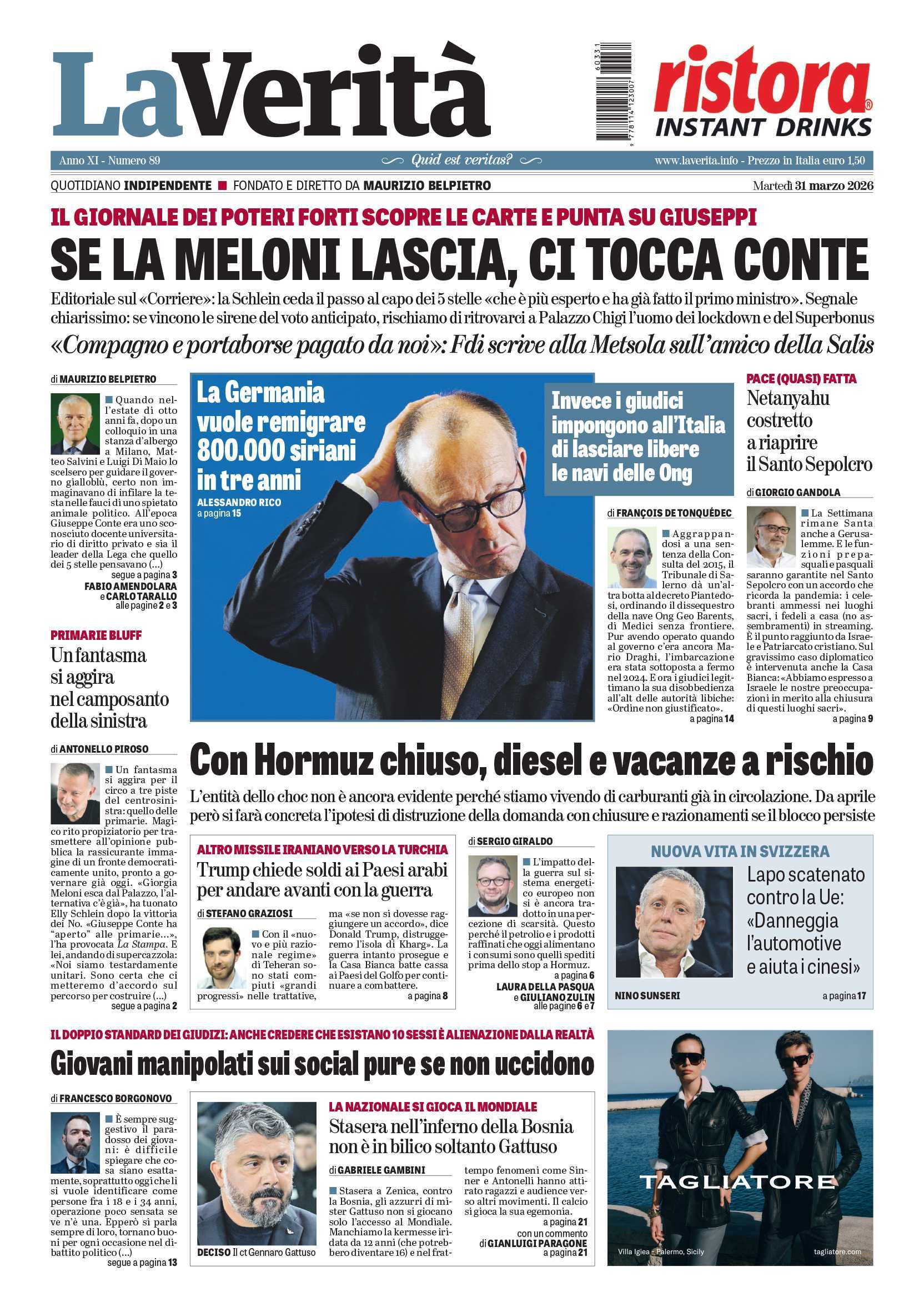 Oggi in edicola