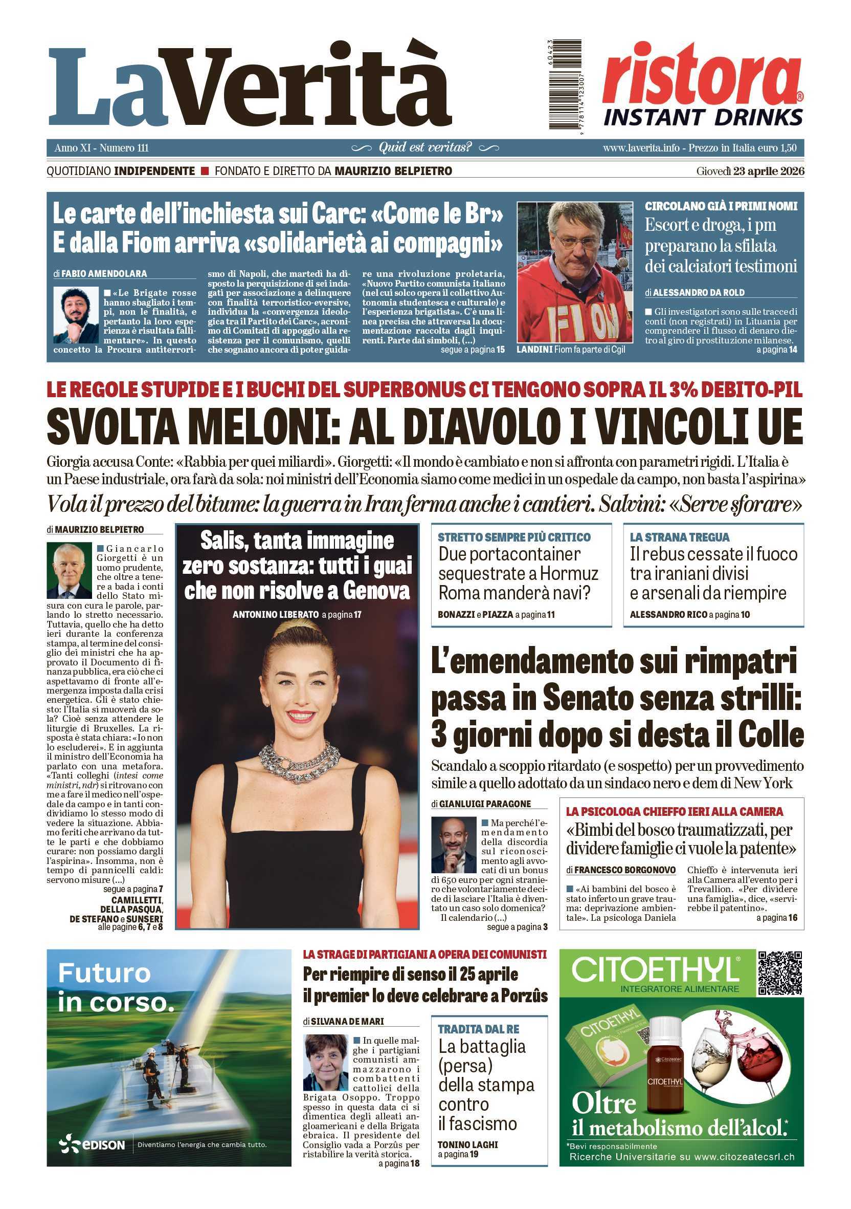 Oggi in edicola