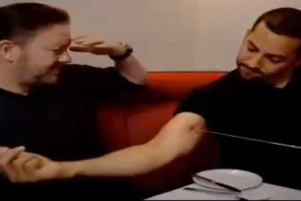 Freaked Out Ricky Gervais Brands David Blaine A ‘Maniac’ After Super Sick Trick