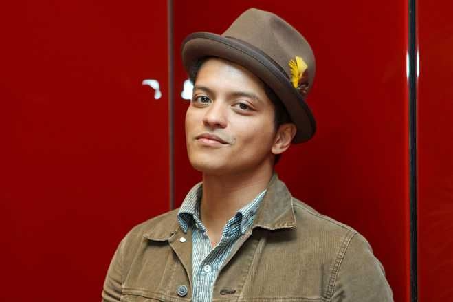 Bruno Mars Wearing a Fedora in Honor 